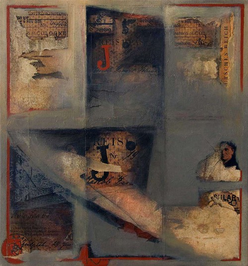 Reisepass 1997 Mixed media on canvas 61 x 57 cm